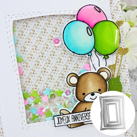 

Прямоугольная рамка для резки штампов DIY записки бумажные карты изготовление трафаретов формы декор серебряный