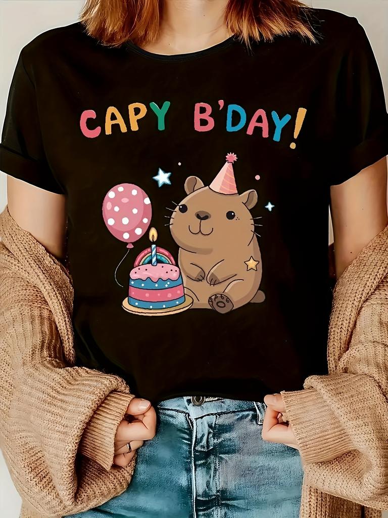 Capybara Birthday Graphic T-shirt
