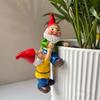 Cartoon Dwarf Hanging Flower Pot Resin Crafts Climbing Gnome Figurines  Plant Pot