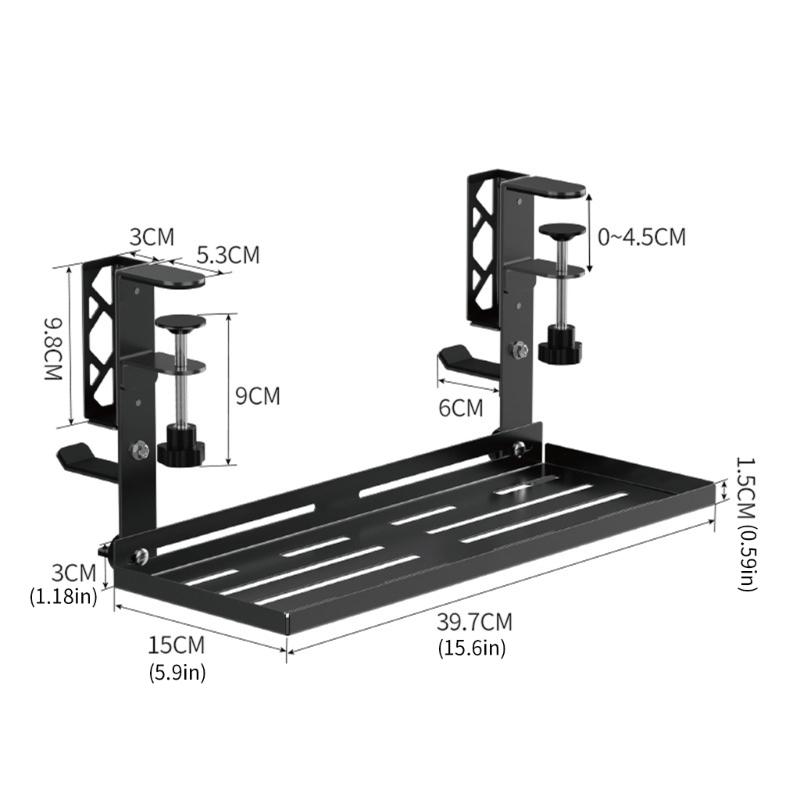 Space Saving Desk Edges Mount with Clamp Cable Management Organizers Builts In Storage Tray For Office Home Study Room