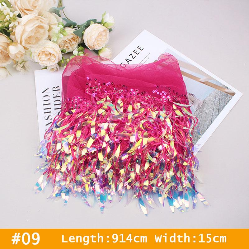 10 Yards Mesh Tassel Fringe Sequins Lace Trim Tassels Fabric DIY Sewing Stage Perform Latin Dress Wedding Clothes Accessories