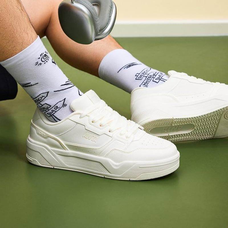 Anta C37 Series Fashion Versatile Non-Slip Shock Absorbing Wear-Resistant Low-Top Skate Shoes Men Sneaker White 112538022-1