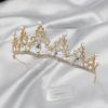 New Alloy Headband Gold Plated Crown Wedding Jewelry Hair Accessories Simple and Elegant Stage Catwalk Headwear Crown
