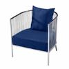 Armchair - DKD Home Decor - Thyann - Polyester - Steel - Navy Blue - 1 Seat
