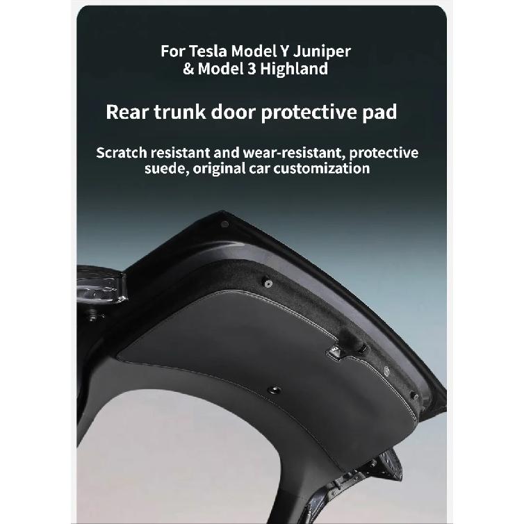 For Tesla Model Y Juniper Model 3 Highland Trunk Tailgate Protection Pad Rear Trunk Door PU Leather Anti Fouling Protection Pad