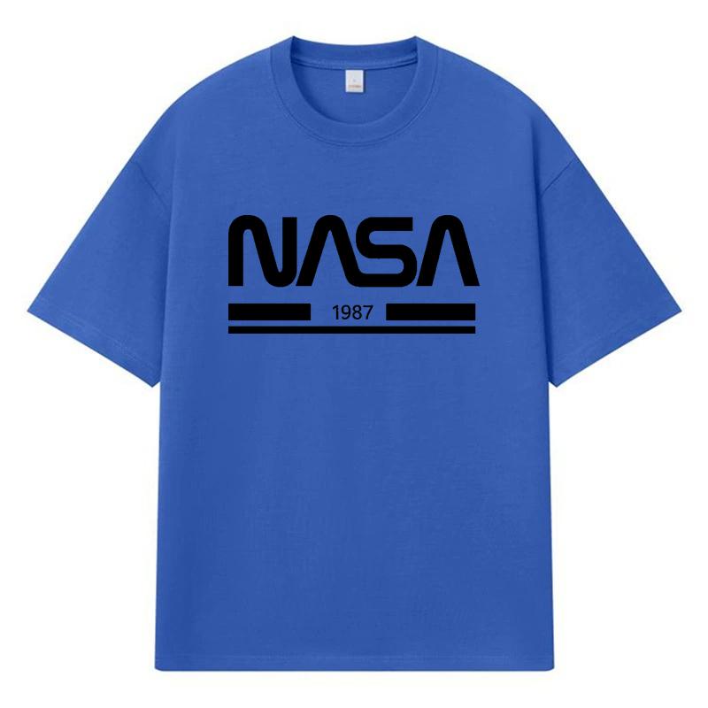 2026 NASA 1987 Grafica Stampata Streetwear Y2k Abbigliamento Harajuku T-shirt 100% Cotone Casual Oversize Estiva Uomo