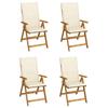 Day and Night - Day and Night Reclining Garden Chairs 4 Pcs Solid Acacia Wood Cushions