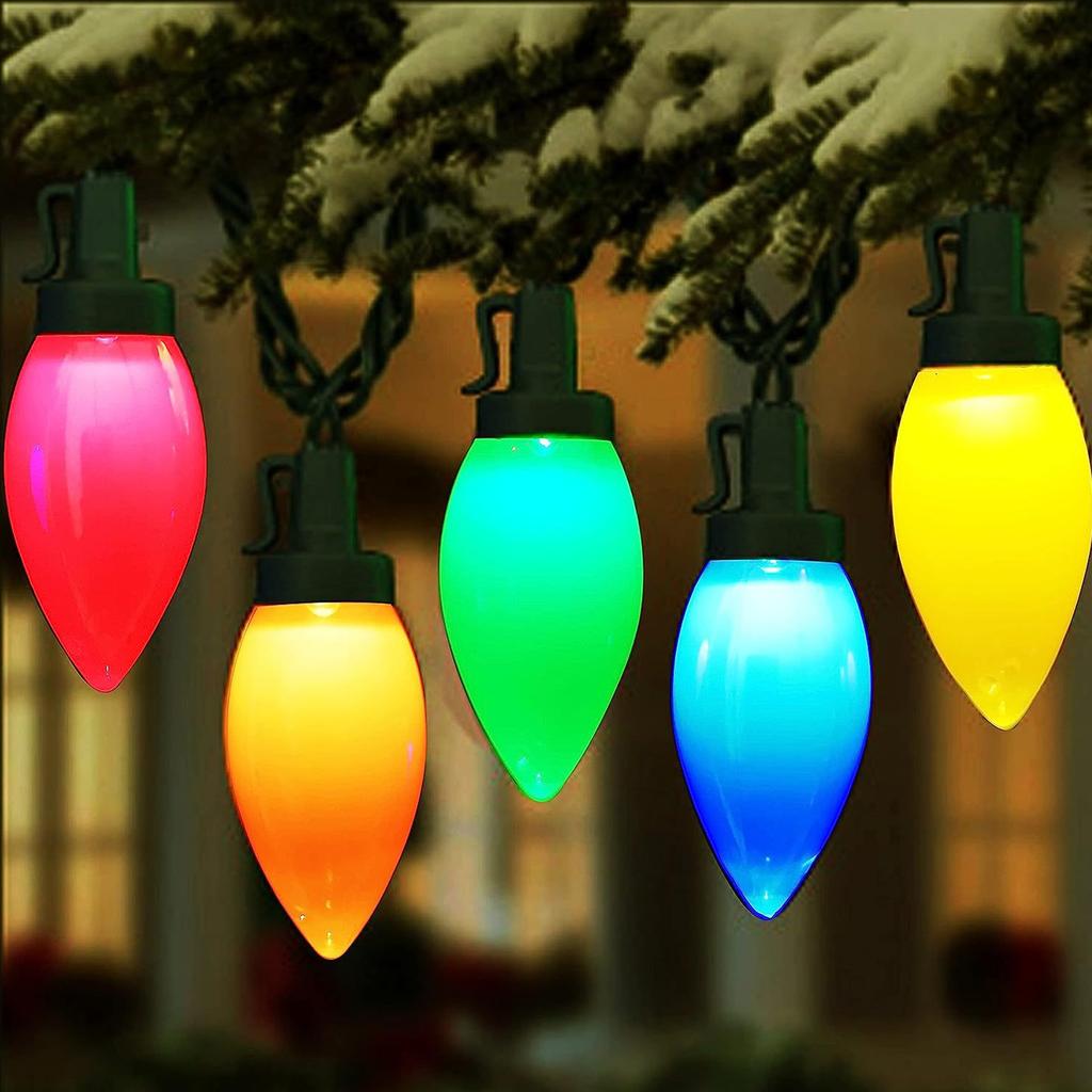 ZK50 C9 LED Christmas String Lights 16.4ft 20 LED Waterproof C9 Strawberry Christmas Lights for Outdoor Indoor Outside Patio