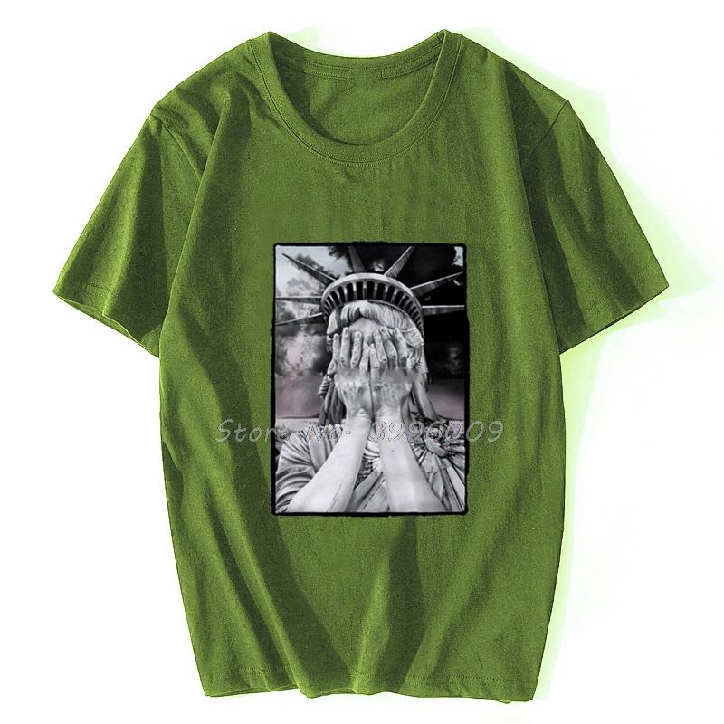 T Shirt Statue Of Liberty New York Anti Ymcba  Trippy Funny Unisex Cotton Tshirts Hip Hop Tees Tops Tshirt Clothes Streetwear