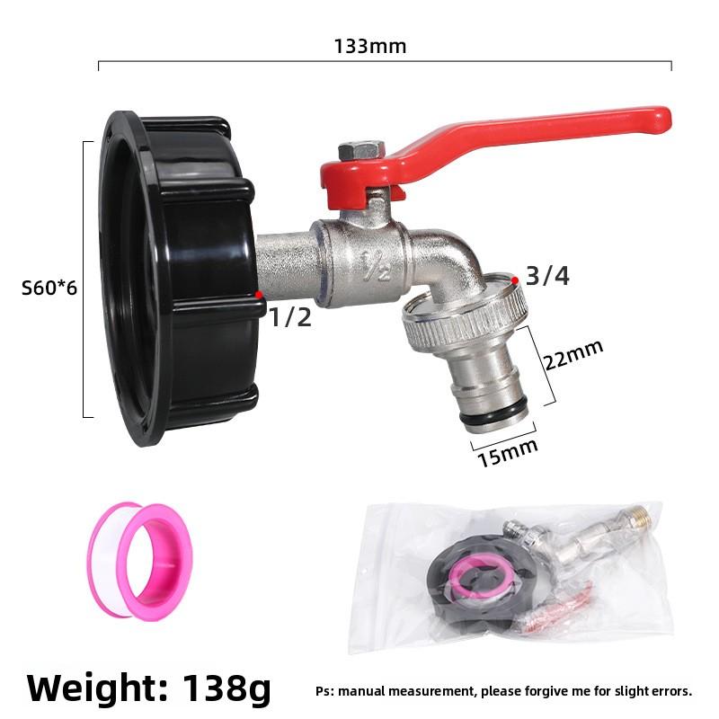 Durable IBC Tank Tap Adapter S60*6 Coarse Thread To 1/2'' 3/4'' Connector Replacement Valve Garden Home Valve Fitting Faucet