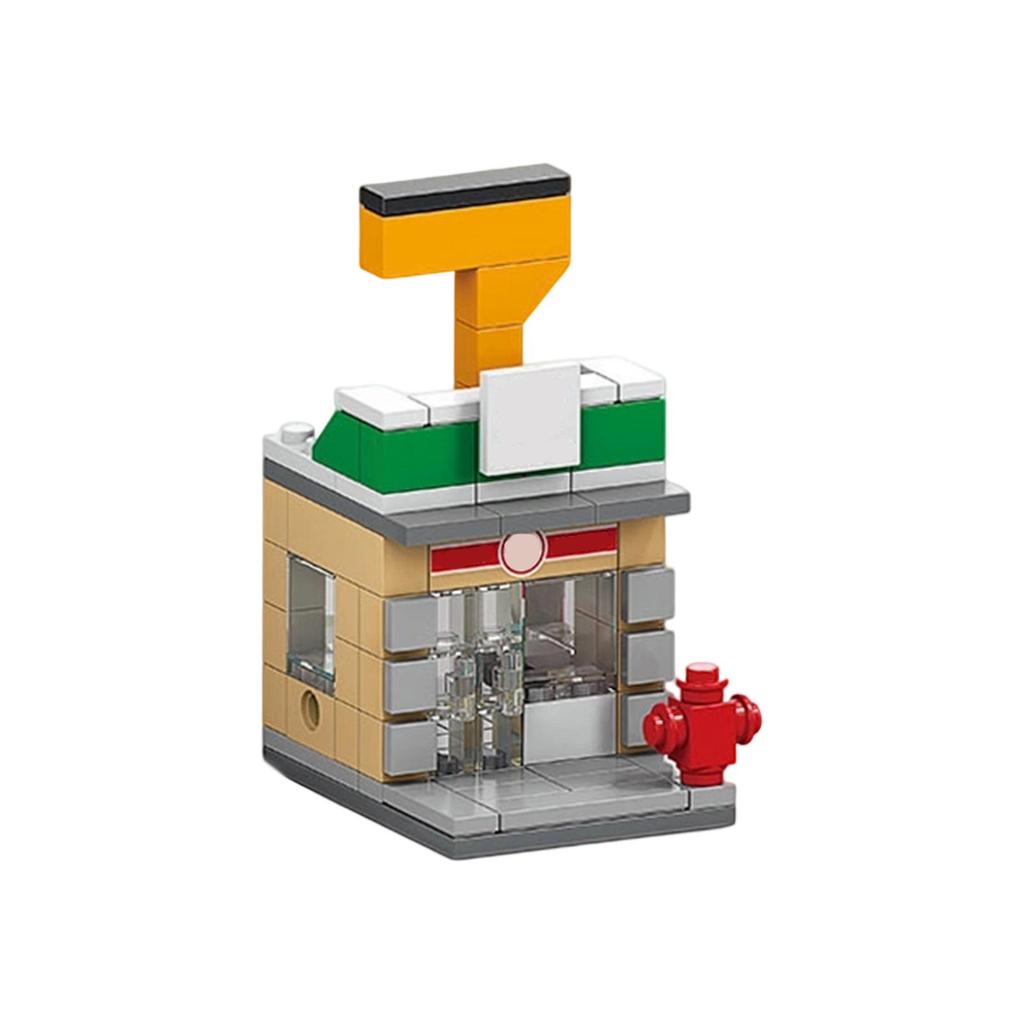 Children's Small  Street View Building , City Building Models Compatible With Puzzle Assembly, Boys' And Girls' Toys