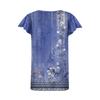 Women's Tunic Tops Elegant Casual Summer Short Sleeve Shirts Floral Loose Pleated Bohemian Tops