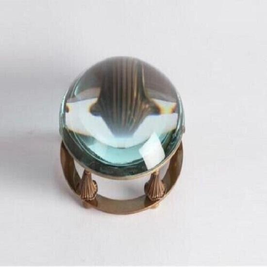 Brass Nautical Magnifying Glass Paperweight Desks Magnifier Vintage Dome Round