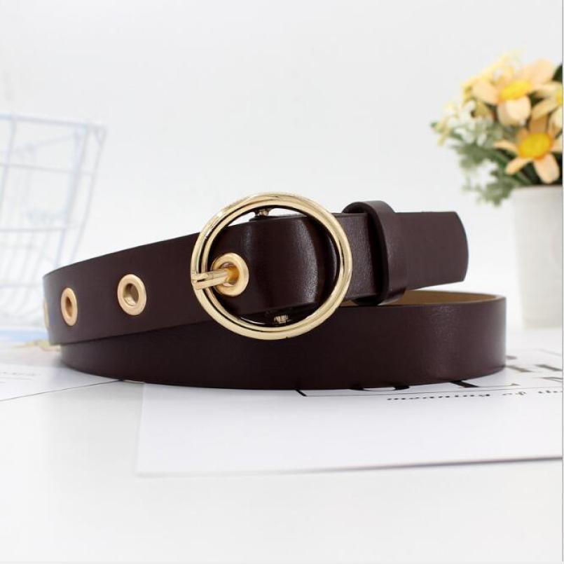 Luxury Brand Faux Leather Women Belts High Quality Fashion Round Pin Buckle Waist Belt