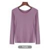 Korean Half-High Collar Slim Fit Modal T-Shirt - Long-Sleeve Solid Color Top