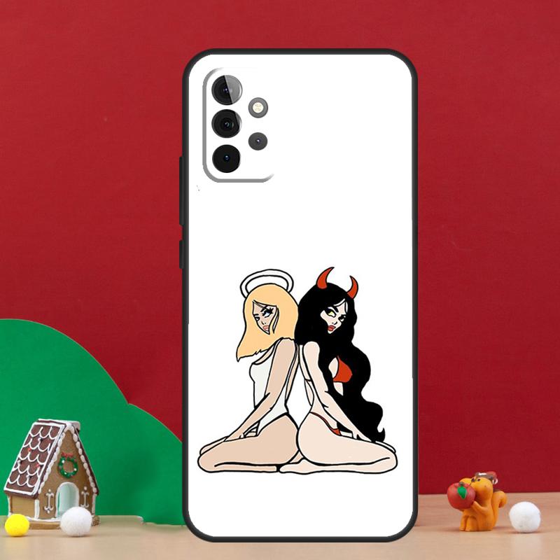 Angel Devil Girl Case For Samsung Galaxy A36 A56 A06 A13 A53 A32 A12 A22 A52 A35 A17 A16 A55 A15 A54 A34 A14