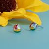 Korean Style Fashion Dripping Oil Geometric Shape Earrings Jewelry For Women