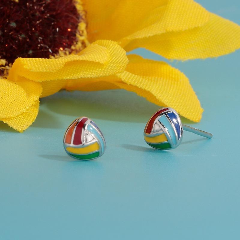 Korean Style Fashion Dripping Oil Geometric Shape Earrings Jewelry For Women