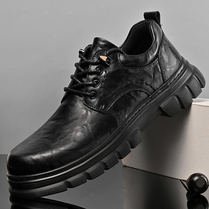 

2024 hot-selling autumn and winter new Martin boots outdoor leisure leather tooling boots men s low-top tooling shoes 38 чёрный