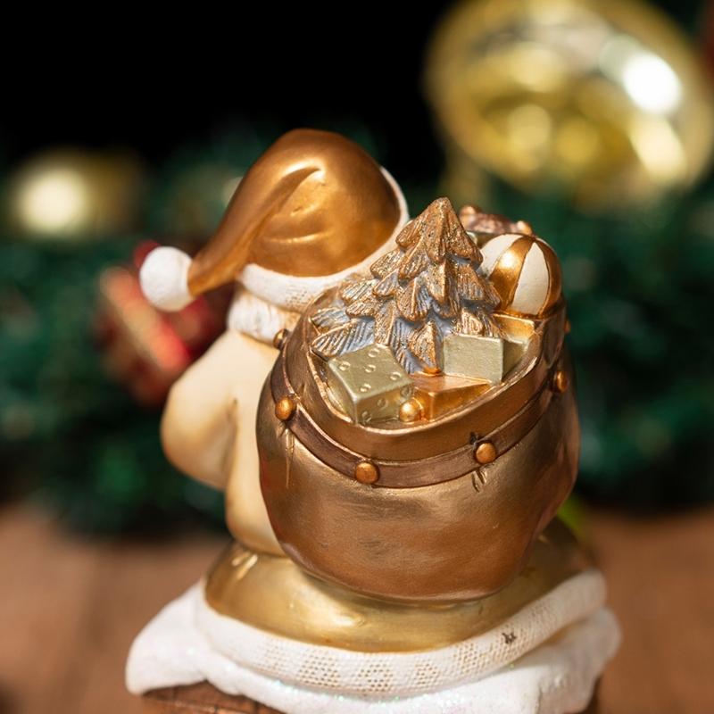 Handcrafted Santa Statue Resins Ornaments For Desktop Christmas Scene And Festival Decoration