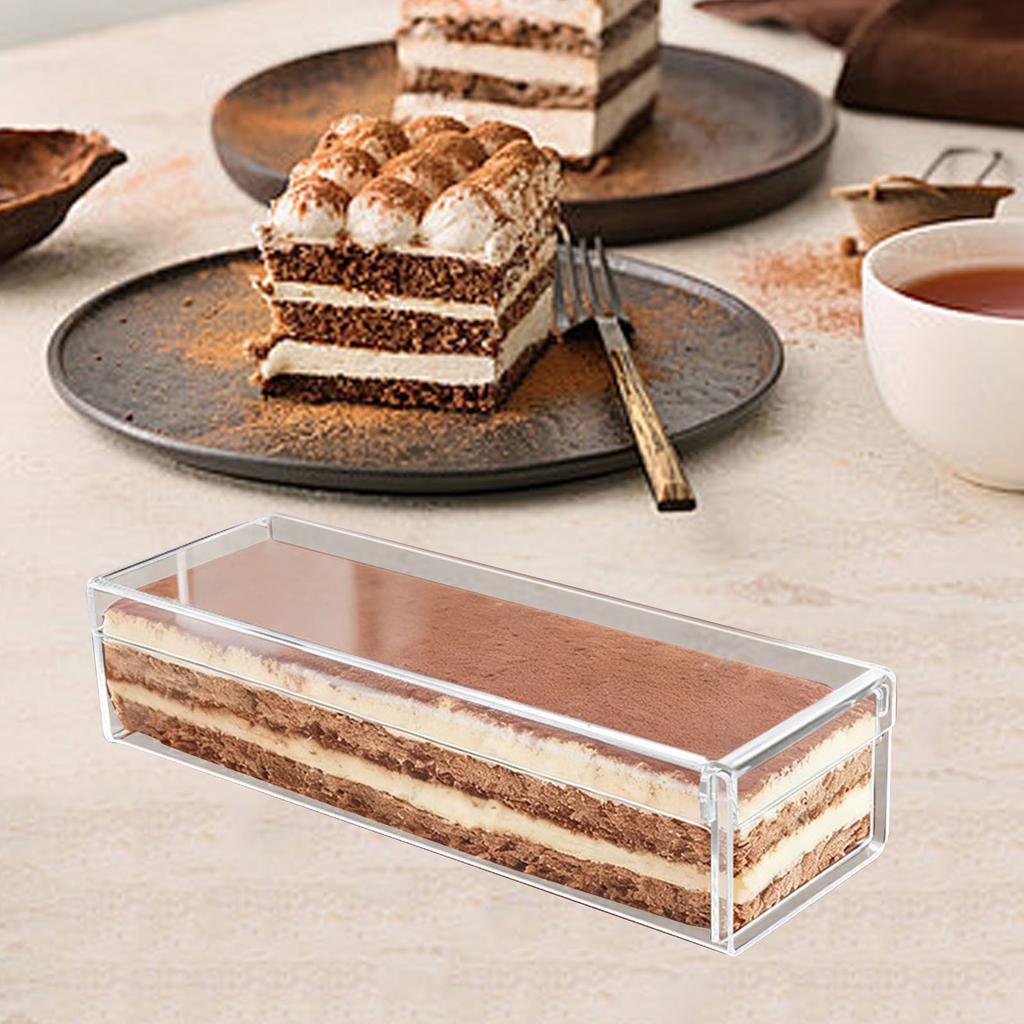 Tiramisu Container Multipurpose Nonstick Dessert Carrier for Wedding Kitchen Rectangle Tiramisu Cake Box with Lid Sturdy