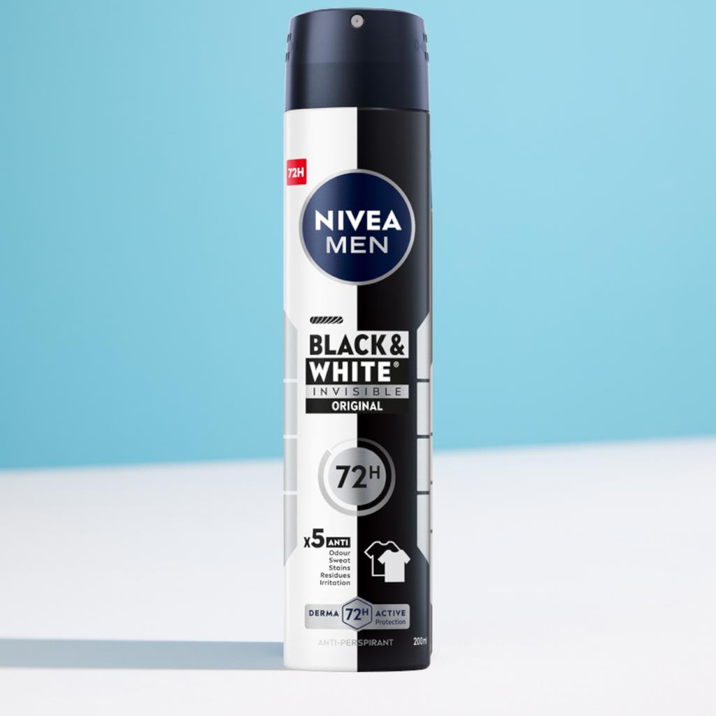 Nivea Men Black&White Original Antyperspirant Męski W Sprayu 72H 200Ml