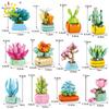 HUIQIBAO MOC Fiore Succulenta in Vaso Modello Blocchi da Costruzione Fai da Te Bouquet Eterno Decorazione Pianta da Scrivania per la Casa Mattoncino Regalo per Ragazza Giocattolo per Bambini