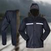 Women Men Outdoor Waterproof Rain Gear with Reflective Strip Hooded Coat & Pant Rain Suit