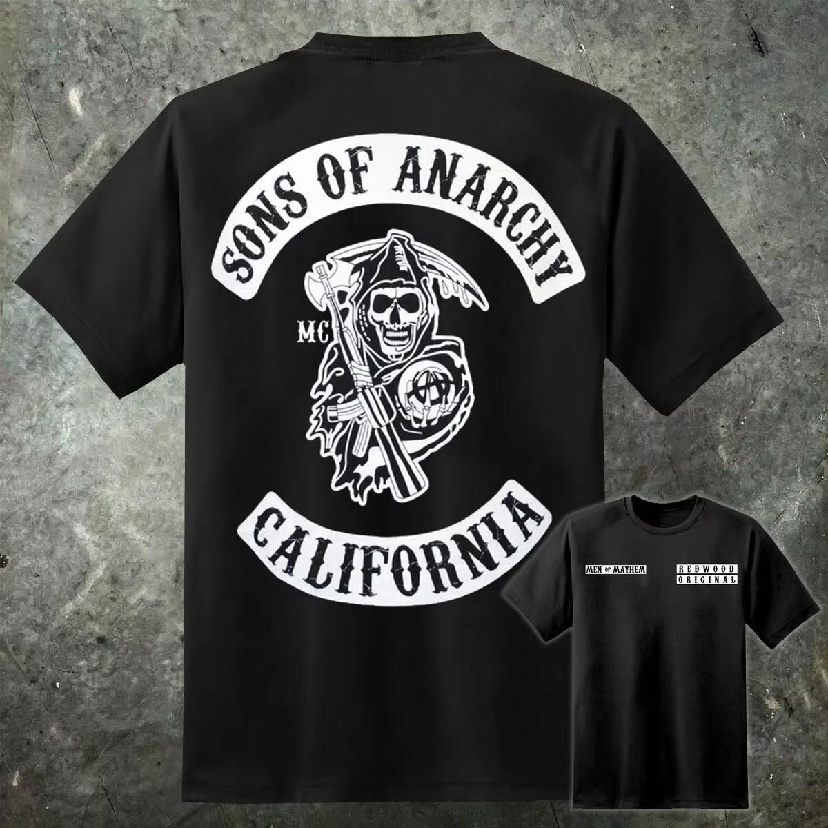 2026 Sons Anarchy CUSTOM CHARTER Reaper Patch T Shirt SAMCRO Redwood Original Jax M