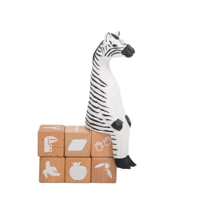 Wooden Animal Figurine Set With Handcrafted Design For Home Decor Gift Ideas