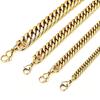 Guld Kubansk Länk Rostfritt Stål Herrhalsband - Färgbeständigt, Förgyllt, Trendigt Hip Hop Tjock Kedja Accessoar