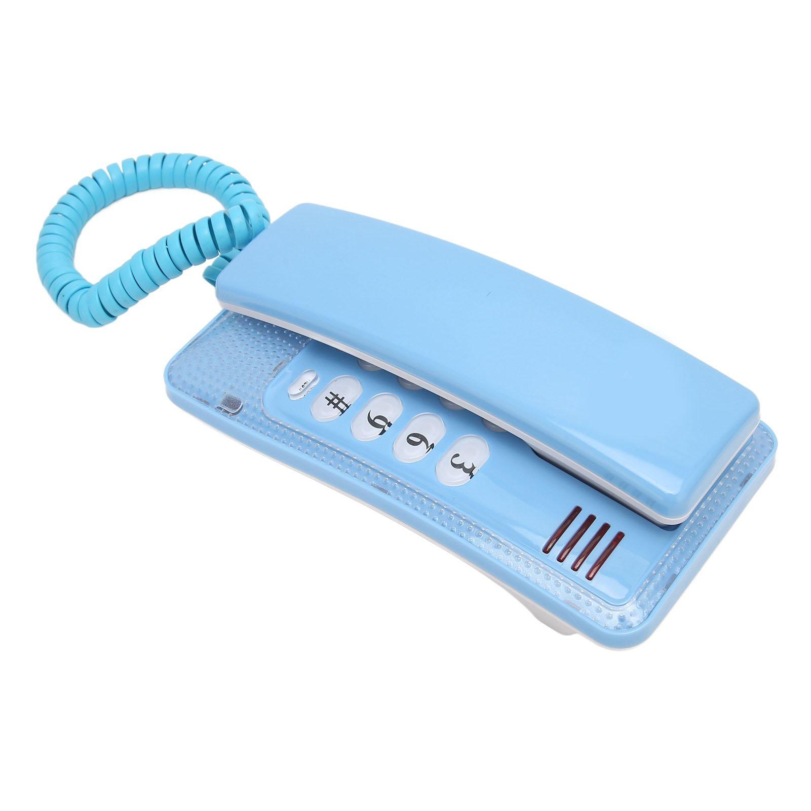 

Настенный проводной телефон с повторным набором, водонепроницаемый, пыленепроницаемый, ретро настенный телефон с трубкой для синий