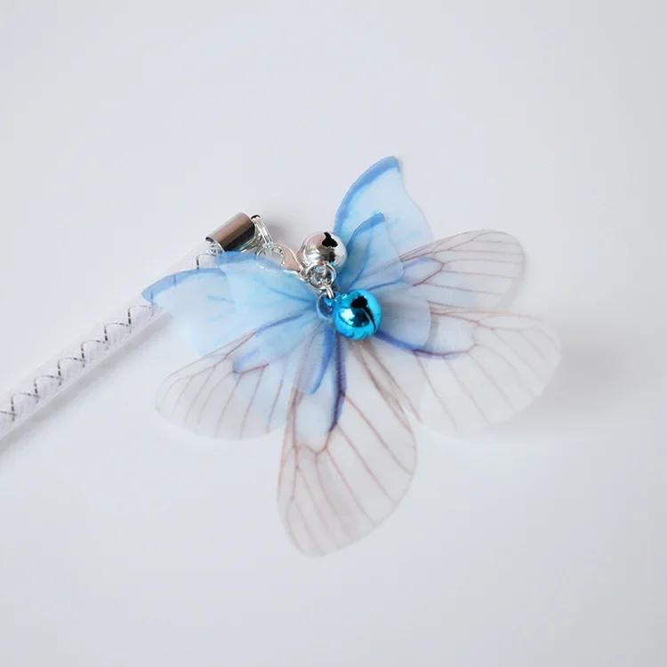 

Игрушка для кошек, дразнящая палочка для кошек, интерактивная игрушка-колокольчик для кошек, игрушка-бабочка для кошек, игрушка для упражнений для кошек, товары для котят M синий