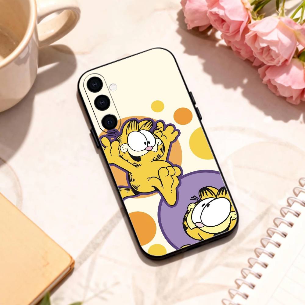 P-Playful G-Garfield C-Cat Phone Case For Samsung Galaxy A73,A72,A71,A70,A53,A52,A51,Others Soft Black Shell