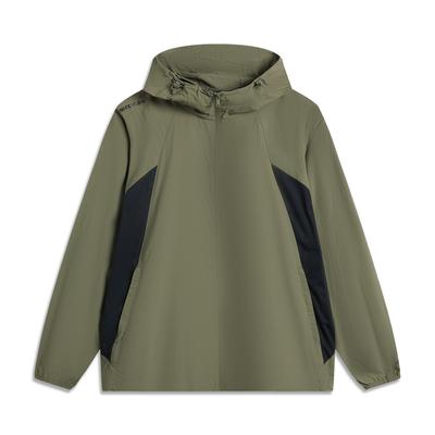 Li Ning CF Outdoor Séria Priedušná Vodoodolná UV Blocker UPF 40+ Ultraľahká Nepremokavá Bunda na Ochranné Slnko Pánska Bunda Čajovo-Zelená AFDV371-5