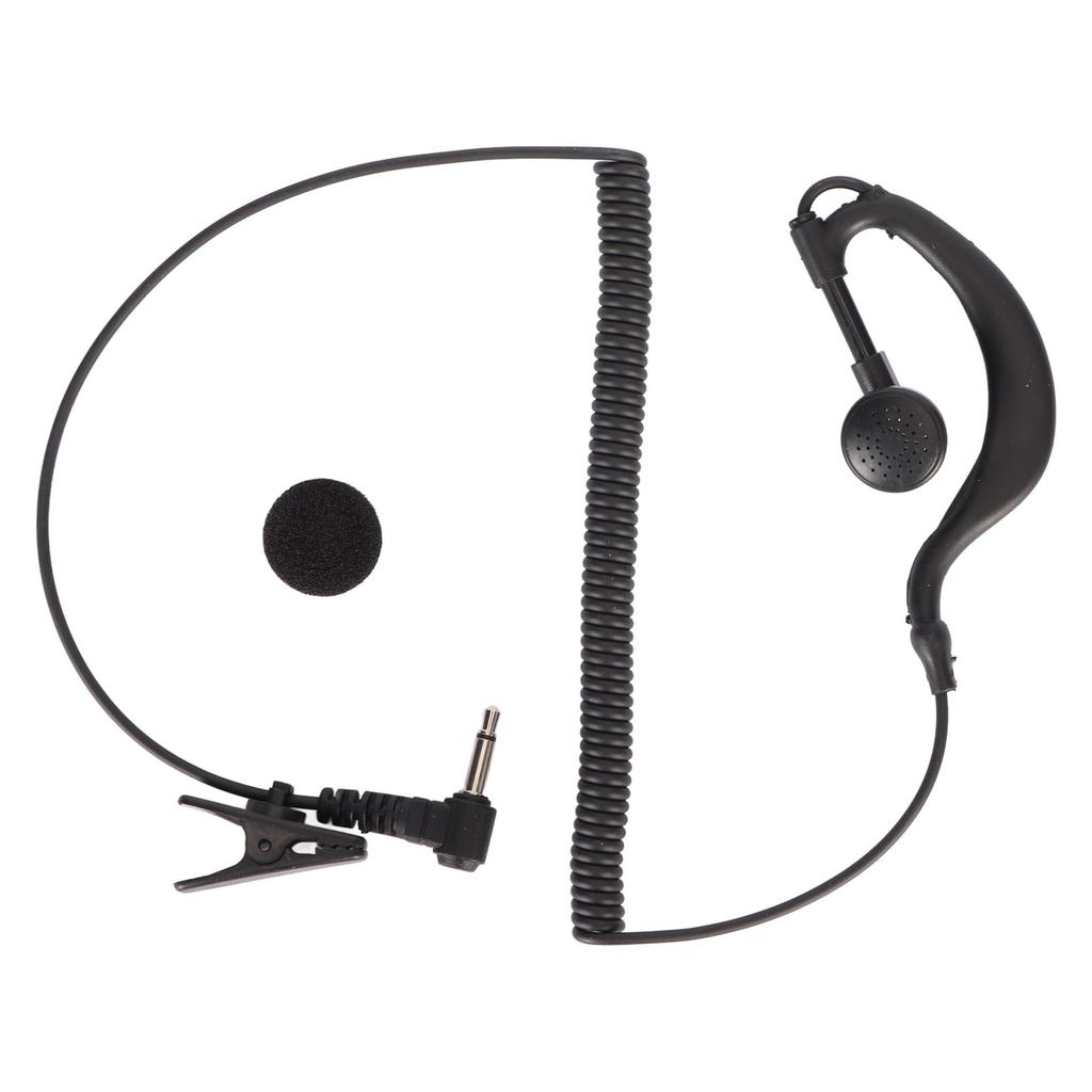 3.5MM Walkie Talkie Headset Earpiece Ear Hooked Clear Sound Quality 1 Pin Black for Two Way Radios