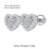 Elegant Heart Stud Earrings Women 925 Silver Jewelry Moissanite Earrings