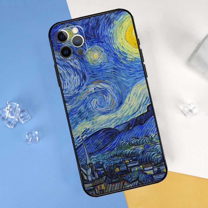 Van Gogh Starry Sky Phone Case For iPhone 16 Pro Max 12 13 Mini 11 14 15 Pro Max XR 16 15 Plus 16e Cover Shell