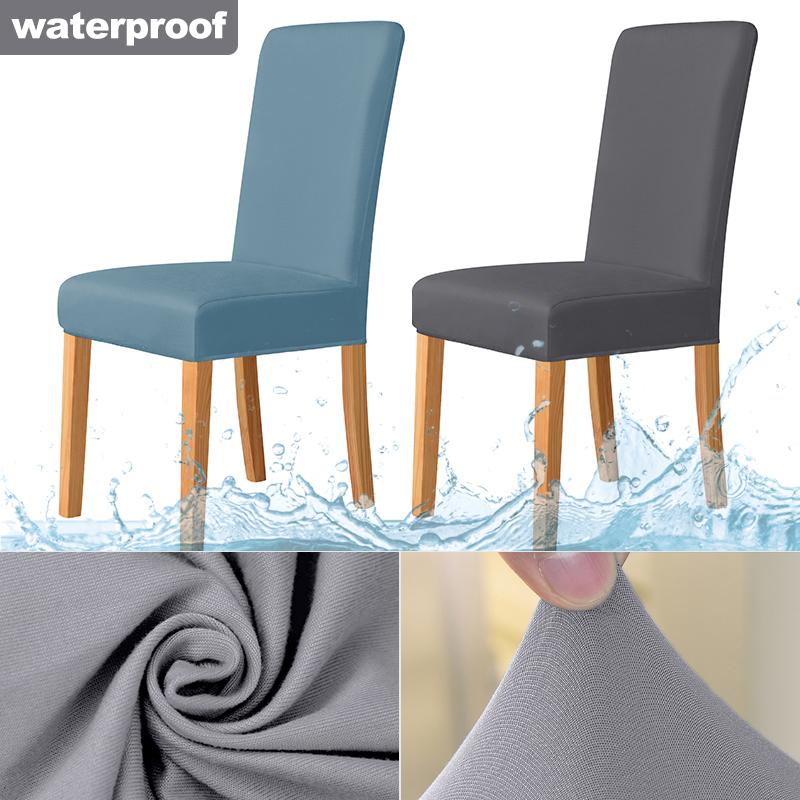 Waterproof Chair Cover Solid Colour Elastic Removable Chair Covers Protector Designed For Living Room Kitchen Area Wedding Dinner Home 11colors