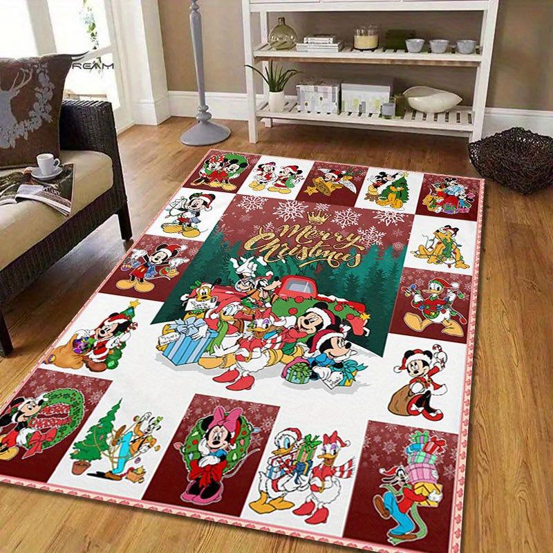 1pc Disney Cartoon Characters Pattern Carpet Area Rug Non-slip Carpet Hand Washable Floor Mat Suitable For Living Room Bedroom Home Decor Ro