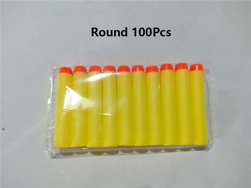 P50/100pcs 7.2cm For Soft Bullets Darts Round Head Refill Sponge Darts Children Toy Gun Sccessories Bullet For Nerf Blasters