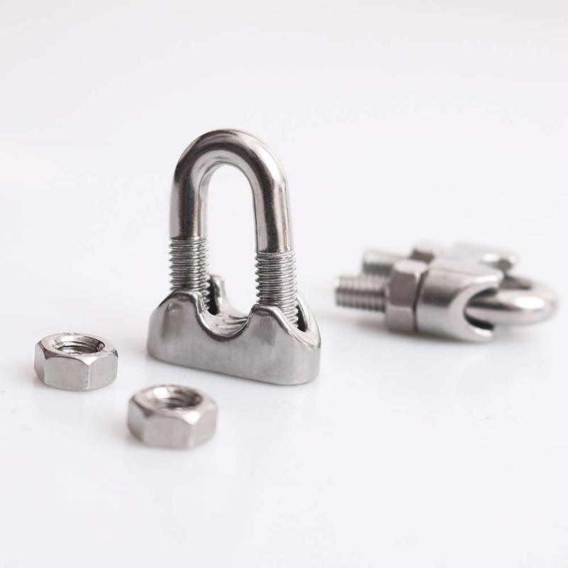 12 Pcs M12-M26 304 Stainless Steel Wire Rope Cable Clip Clamp U Bolt Saddle Fastener