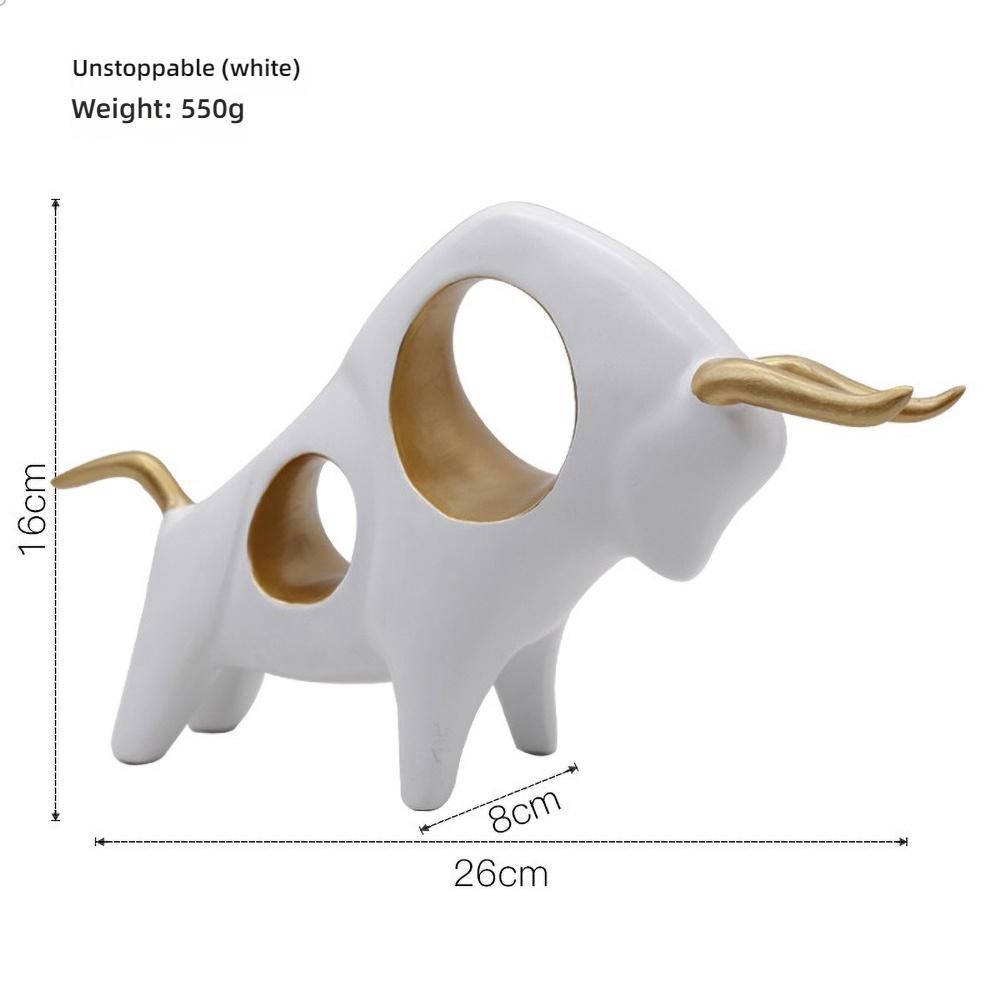 Spanish Bull Resin Sculpture - Gold Metallic Fighting Bull Statue, Handcrafted Matador Decor with Horn Detail, Man Cave Gift