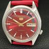 VINTAGE SEIKO 5 AUTOMATIC 7S26A JAPAN MENS RED COLOR DIAL WATCH a702616-1 R209-a702616