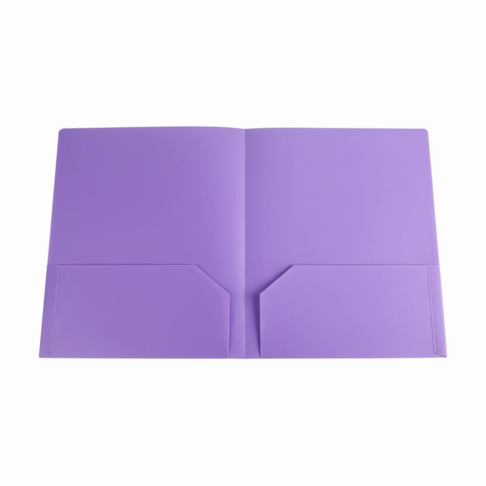 

Plastic Two Pocket Folders Waterproof with Pockets File Folders Store Documents Reusable Business Card Holder фіолетовий