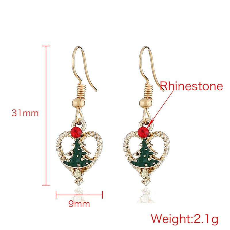 Christmas Crystal Snowman Earrings Enamel Snowflake Socks Pendant Necklaces for Women Girls Xmas 2024 New Year Jewelry Gifts