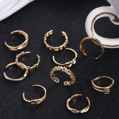 White Copper Simplicity Heart Shape Adjustable Alloy Toe Rings Korean Style Accessories Foot Ring Set Women Accessories