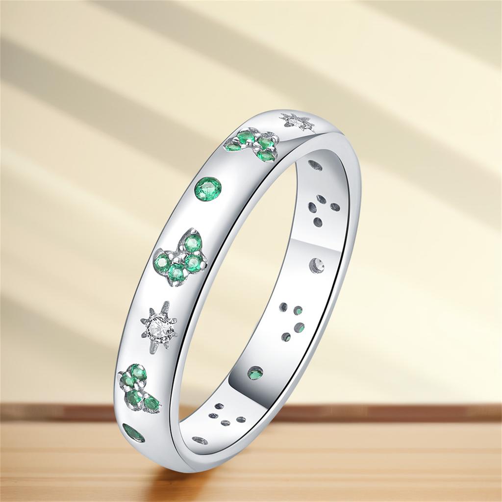 Orstarry   Copper Green Butterfly Insects Closed Ring For Women Finger Ring Personality Jewelry Party Trendy Gifts