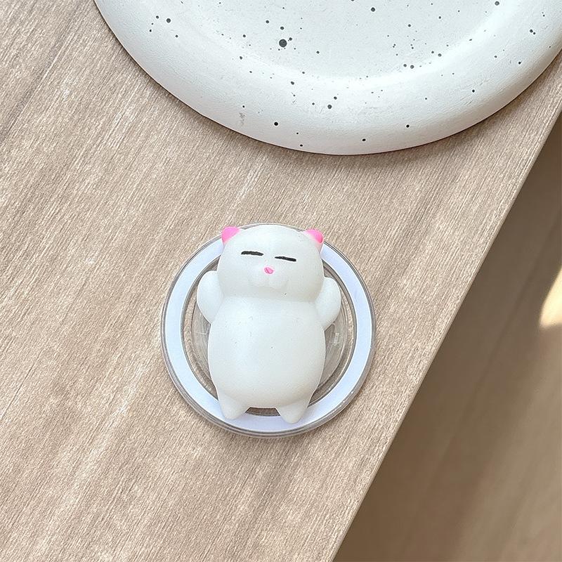 

Cartoon Chick Cat Claw Peach Pinch Music Mobile Phone Airbag Bracket Girl Fun Lazy Desktop Watching Chasing Drama