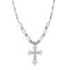 2025 Trendy Pearl Cross Pendant Necklace Hip Hop Retro Men Women Religious Jewelry Boys Girls Anniversary Party Birthday Gifts